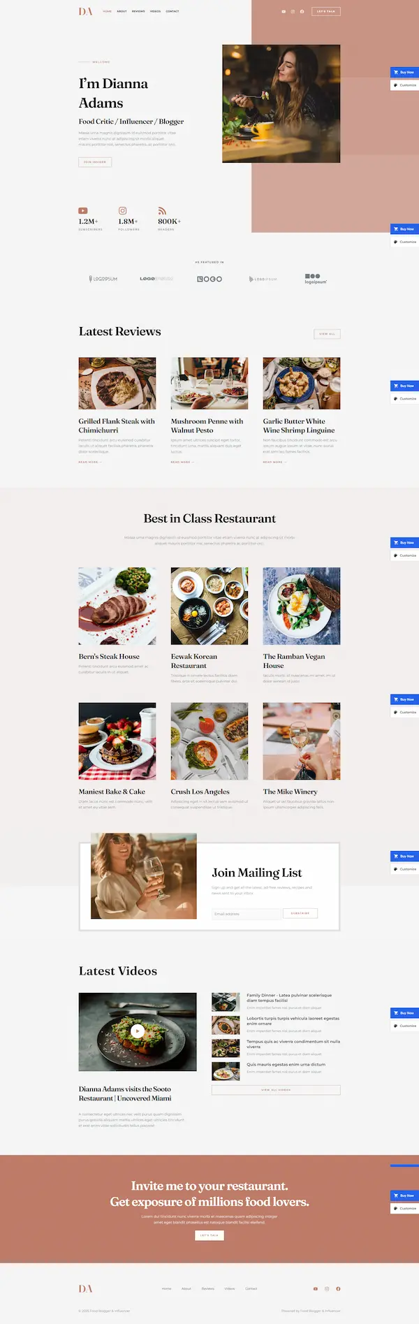 food-blogger-04 模板预览