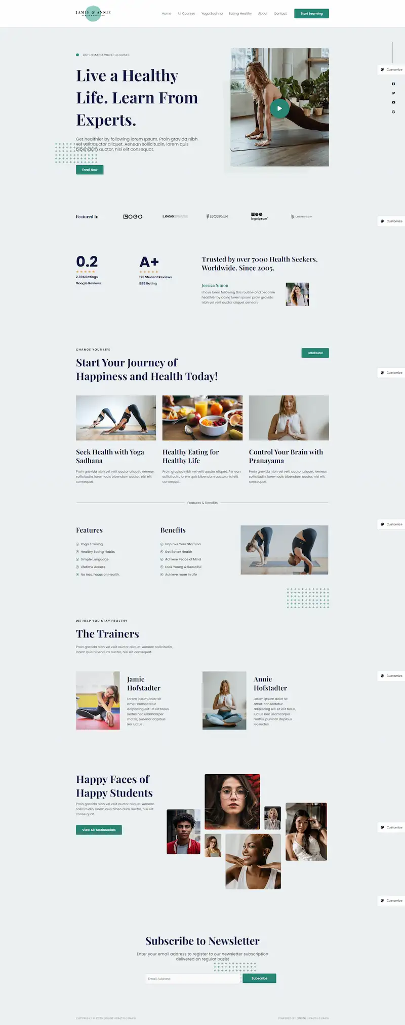 online-health-coach-02 模板预览